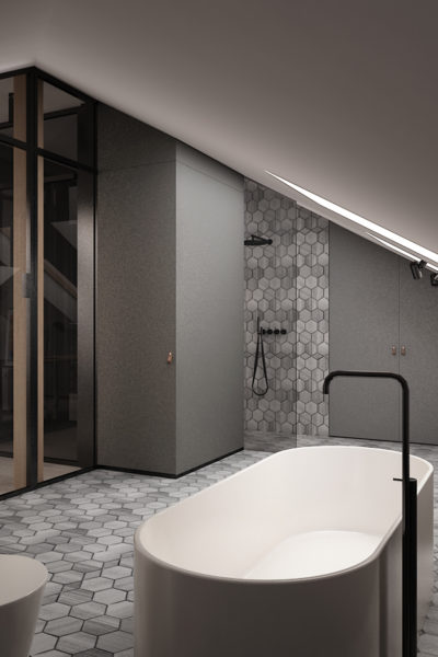 Projekt poddasza i aranżacja łazienki na strychu w Warszawie